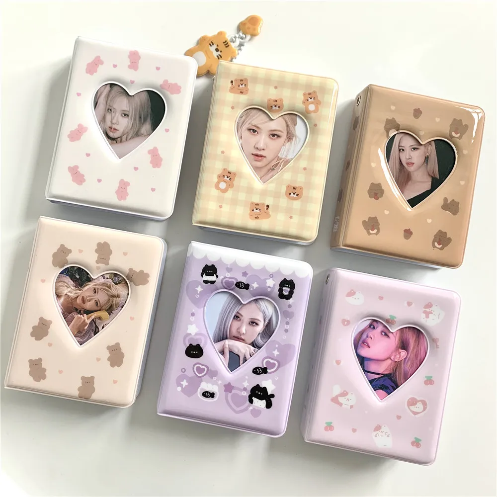 Cute Cartoon Bear Photo Album 3 Inch Photocard Holder Kpop Idols Cards Collect Book 40 Pockets Mini Instax Photos Polaroid Album