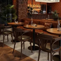 Retro Bar Dining Table and Chair Combination Booth Table Chair Dining Table Western Restaurant Bar Table and Chair 3