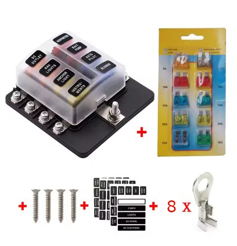 علبة فيوز 12 مخارج مع غطاء شفاف ومؤشر أعطاال