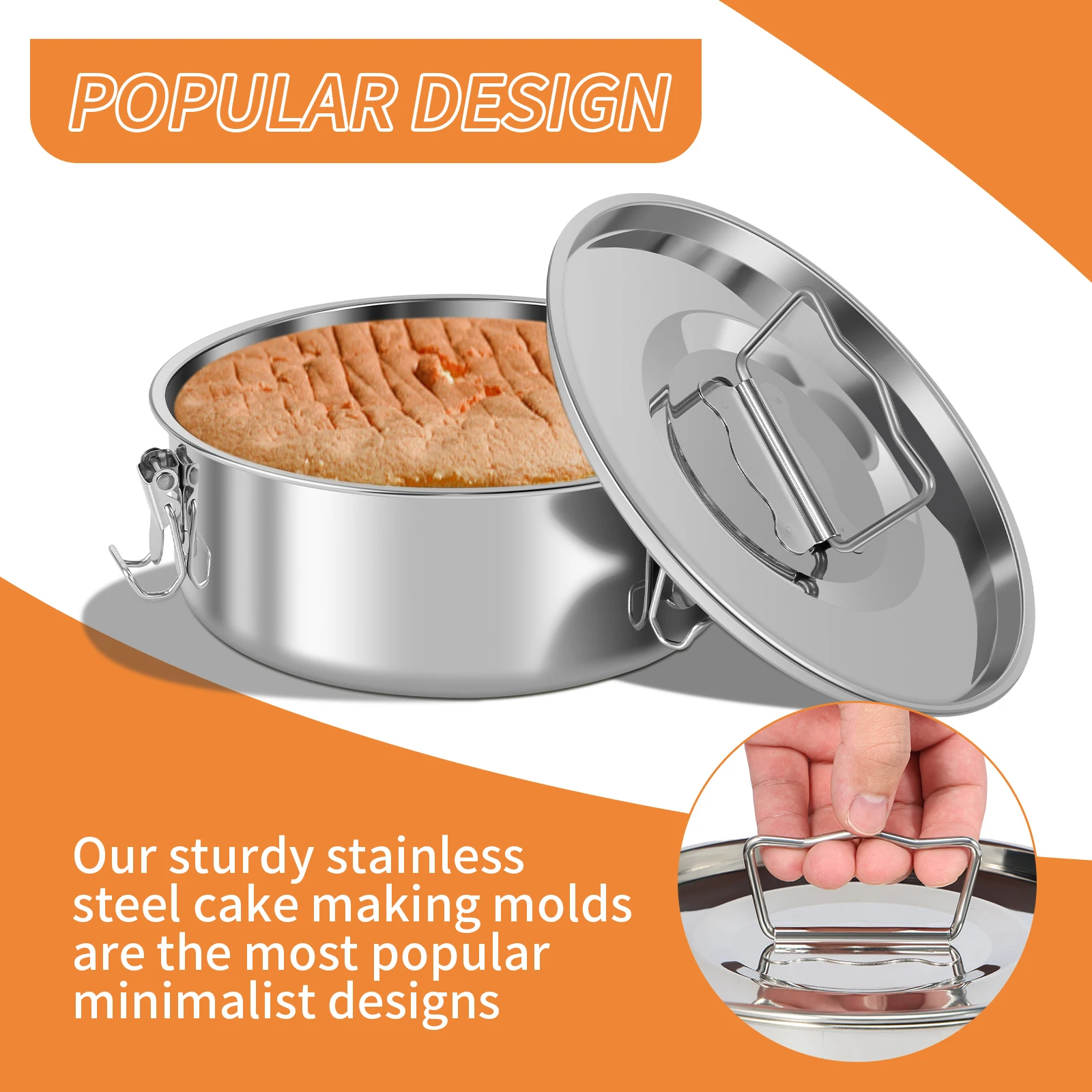 Cake Baking Mold Flan Pan 1.5QT Round Cake Base Stainless Steel Steamer For Kitchen Baking Pastry Pudding