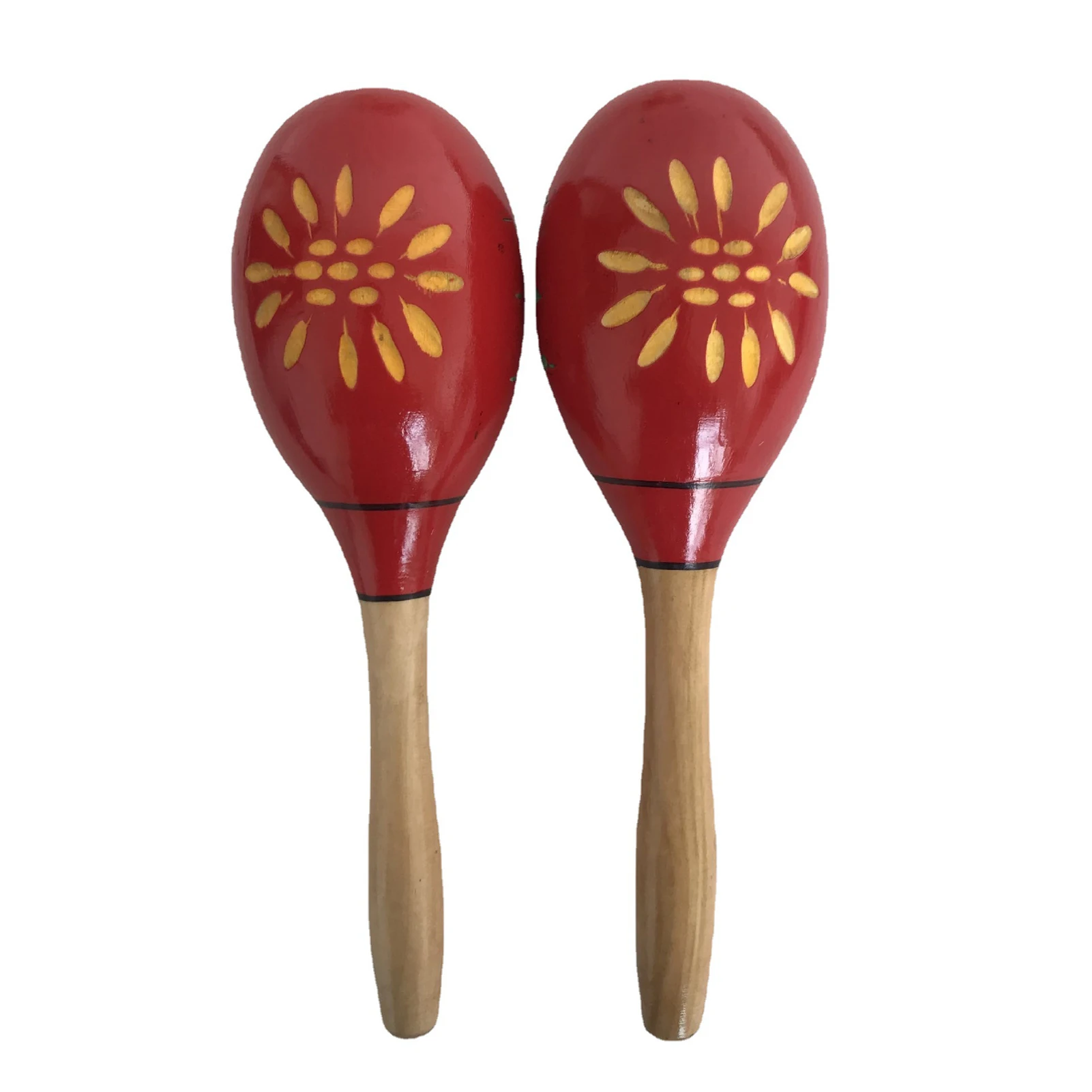 1 Paire 25 Cm Maracas En Bois Durable Jouet éducatif Instrument Musical