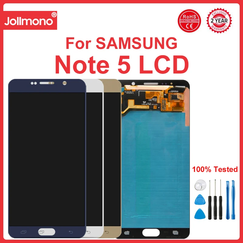 5.7 ''Note 5 Lcd Per Samsung Galaxy Note 5 Display Lcd Touch Screen Digitizer Assembly Per Samsung Note5 N920A N9200 N920C Lcd
