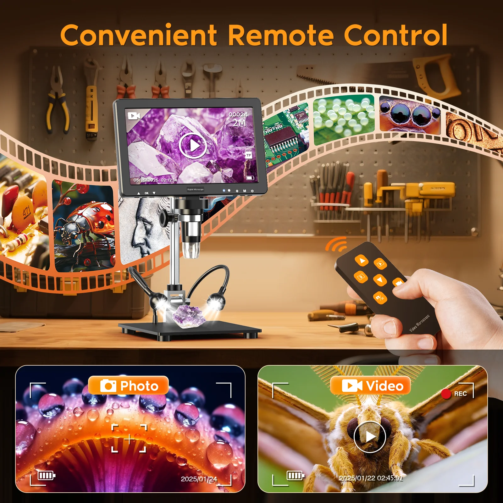 10.1-inch Digital Microscope 1500X HD Magnification Soldering