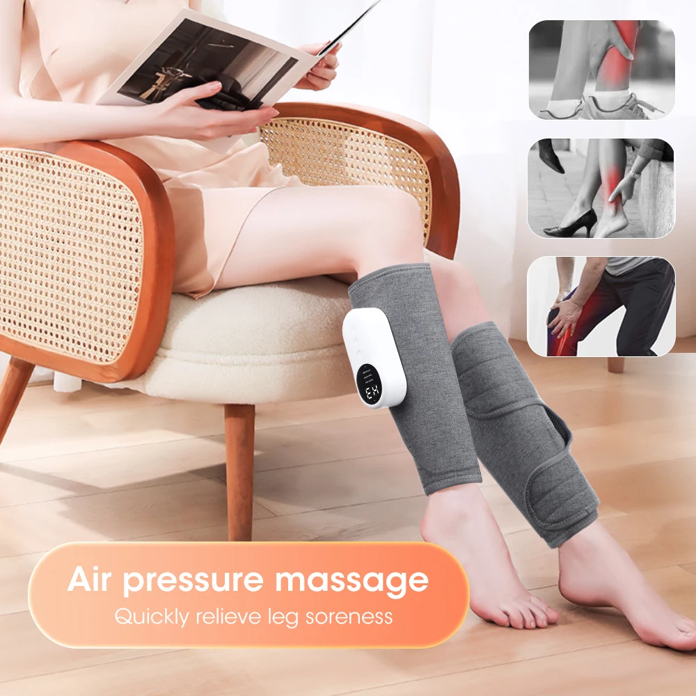 Eletric 360° Airbag Leg Calf Massager 3 Modes Air Compression Leg Massage Foot Calf Muscle Relaxation Blood Circulation