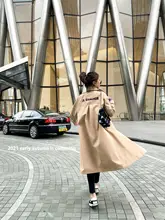 

2022 new ins fashion brand Jil design sander sense of minority temperament oversize loose windbreaker coat long coat women coat