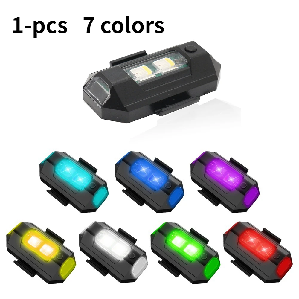 Motorcycle Turn Signal Light Strobe Light Universal LED Anti-collision Warning Light Mini Signal Light Drone with Strobe 7 Colors Turn Signal Indicator Motorcycle