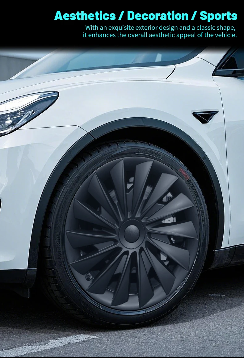 4 Stück 18 Zoll Radkappen für Tesla Model 3 Highland 2024-2026 Neuer Blade-Style Radkappen-Ersatz Radabdeckung Vollfelgen-Zubehör – Detail 5