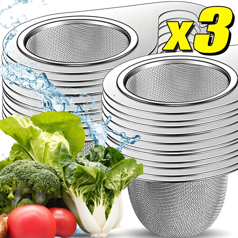 1-3Pcs Stainless Steel Swan Sink Strainer Basket Kitchen Sink Hanging Filter Rack Fruit Vegetable Drainer Sponge Storage Rack