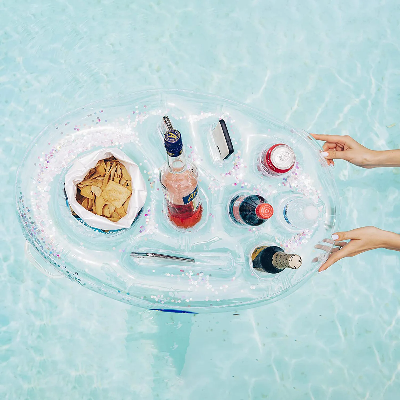 Multihole Float Beer Holder Summer Inflatable Cooler Table Water Play