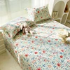Floral Style Flat Sheet Set 100% Cotton Bed Sheets Sets Flower Leaves Botanical Pattern Printed Soft Bedding for Bedroom Decor 4