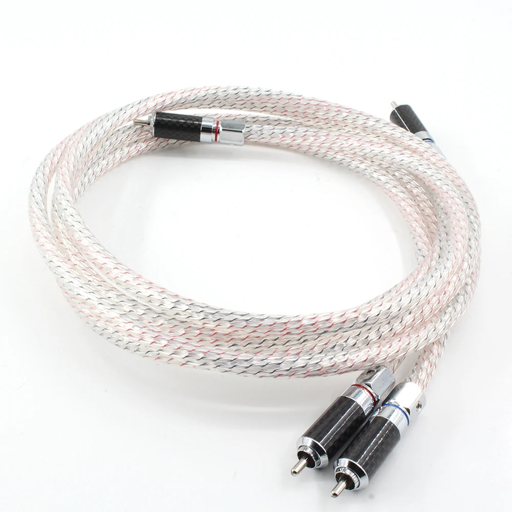 

a Pair Nordost Valhalla Silver-Alloy Audio RCA Interconnect Cable With Carbon Fiber RCA Jack