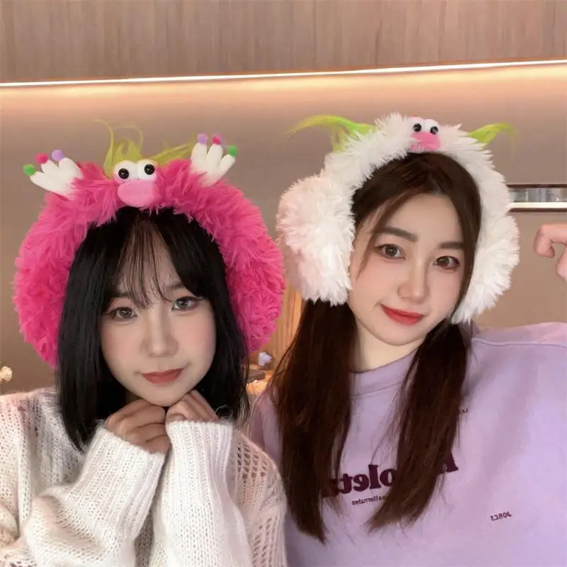 Soft Plush Ear Warmer Winter Warm Women Fluffy Monsters Earflap Outdoor Cold Protection EarMuffs Ear Cover Outdoor Cover
