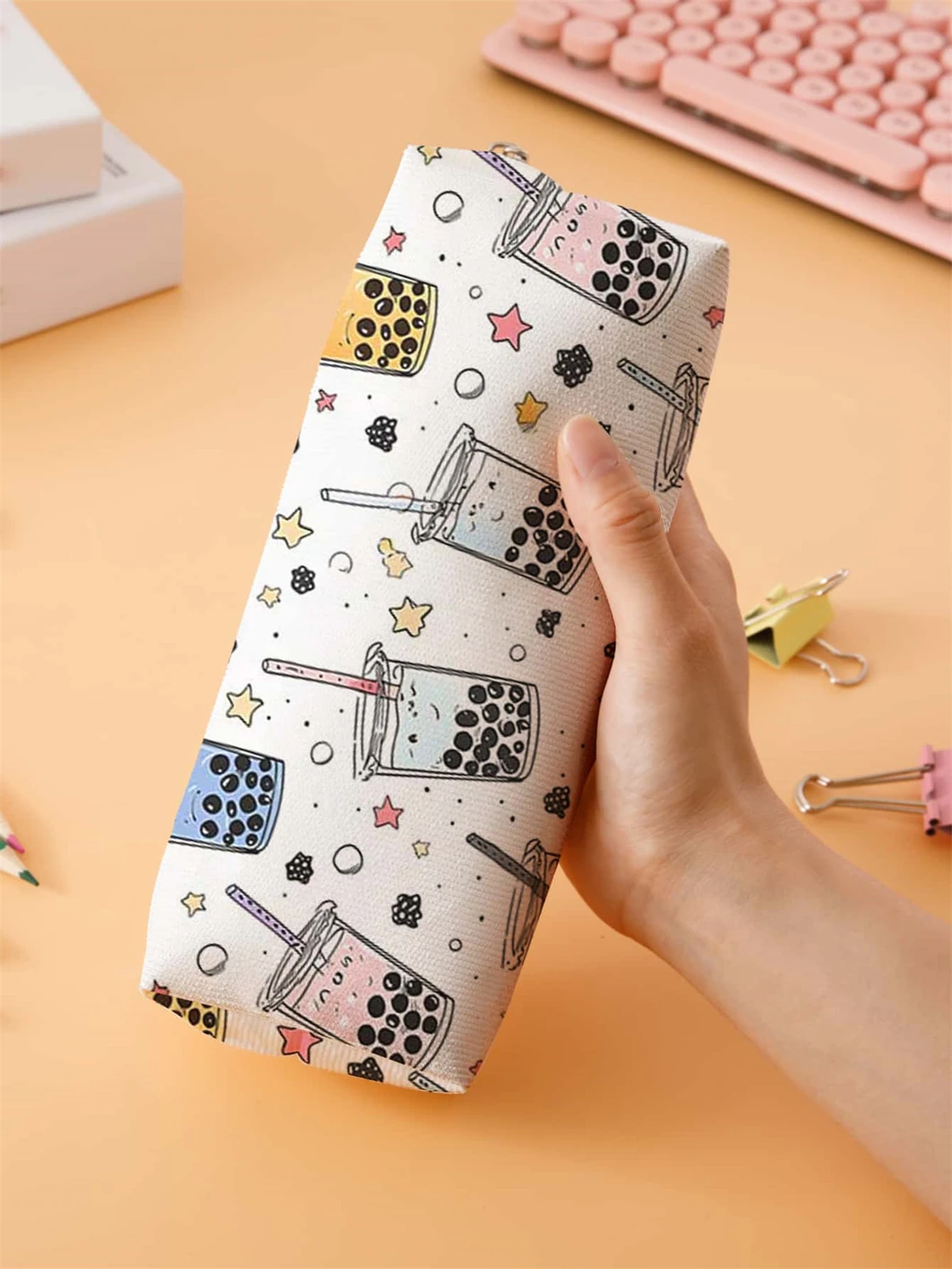 Small pencil case, large capacity pencil case, multifunctional stationery storage bag, student school organization supplies