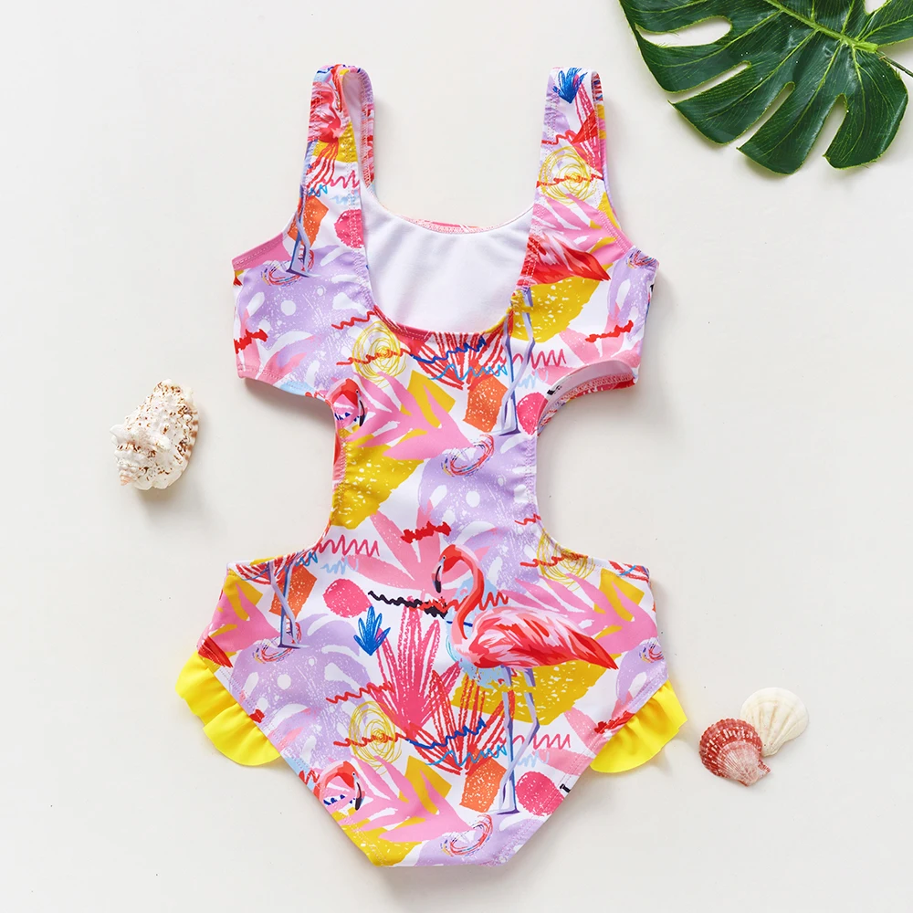 Children Swimsuit 2-12Y Toddler Girls One Piece Ruffle style Beach Wear