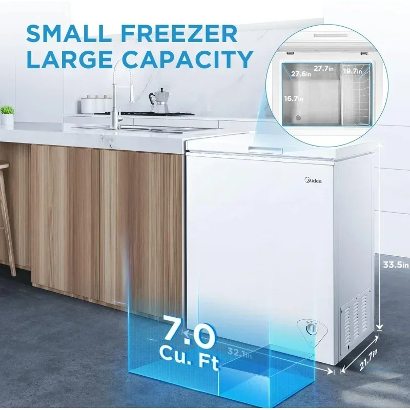 QWMidea MRC070S0AWW Chest Freezer,7.0 Cubic Feet,White