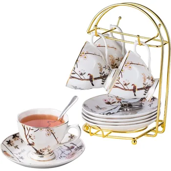 Porcelain Bird Tree Tea Set 1