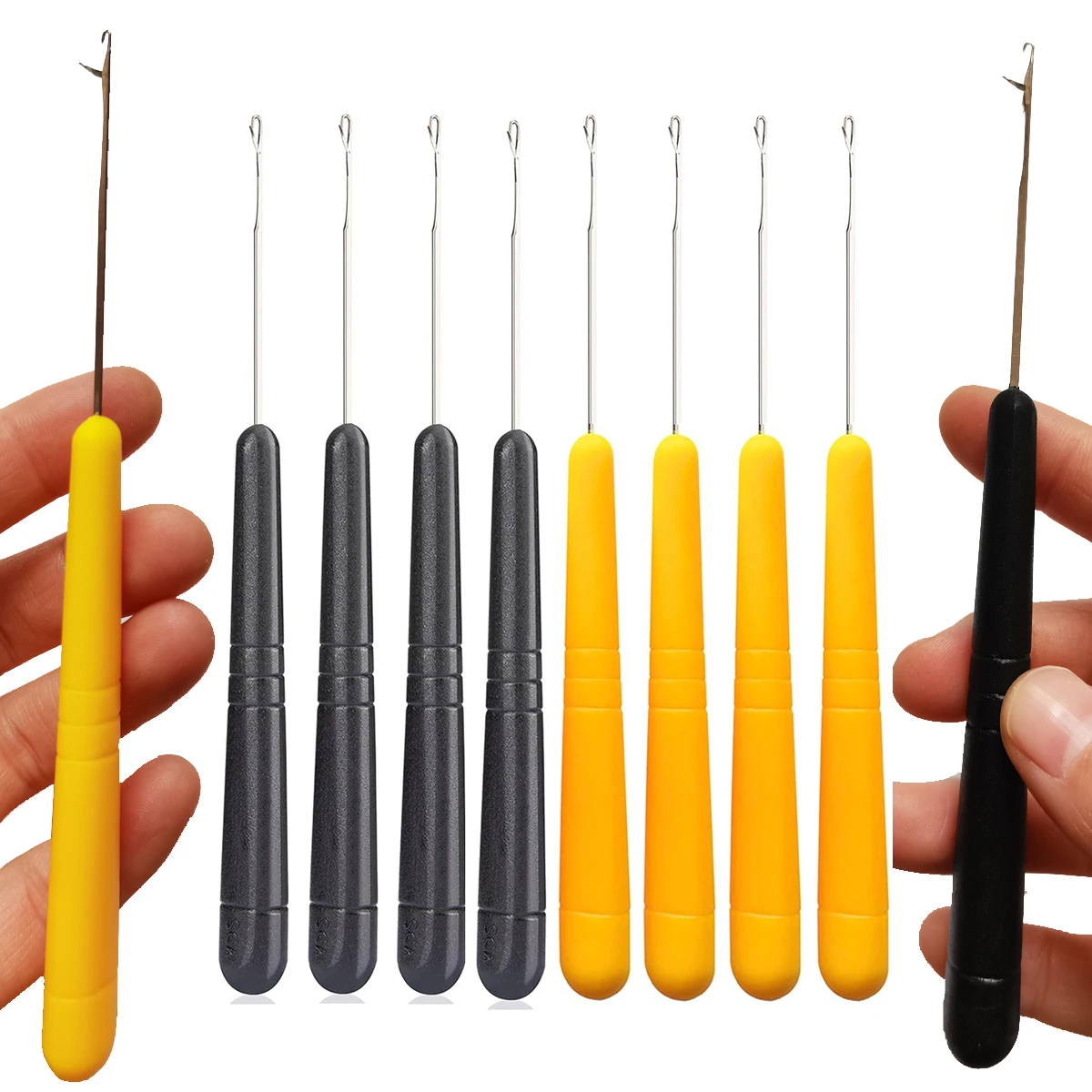 Crochet Hooks Hair Extensions Tool 1Pc Plastic Latch Hook Hair Crochet Hook Bent Latch Crochet Needle For Hair Extension
