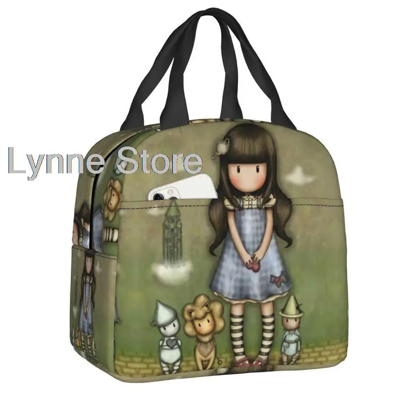 

Santoro Gorjuss Doll Insulated Lunch Tote Bag for Women Cartoon Girl Portable Cooler Thermal Food Lunch Box Work School Travel