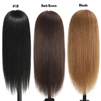 Tête de formation synthétique cheveux longs pour tresse coiffure avec pince support de perruque tête de poupée pour coiffures tête de Mannequin 6