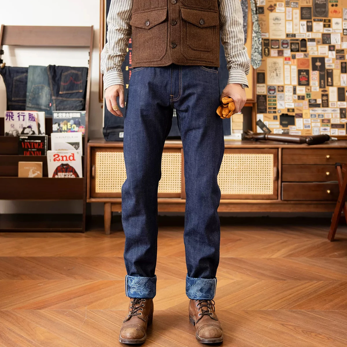Red Tornado Year of the Dragon Limited Edition 14oz Selvedge Denim Jeans Indigo 3