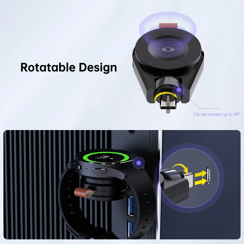 Wireless Magnetic Charging Dock - Portable USB-C Smart Watch Charger Cable & Accessories