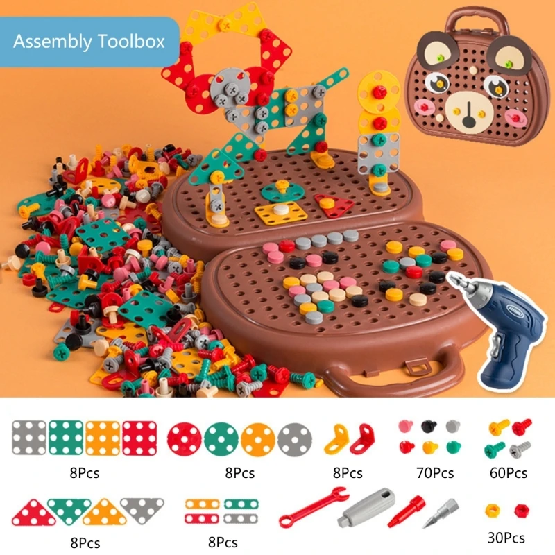 1Set Screw Nut Tool for BENCH Building Set Toy Educational Puzzle DIY STEM Toy for Creative Toolbox Kids Early Learning Playset