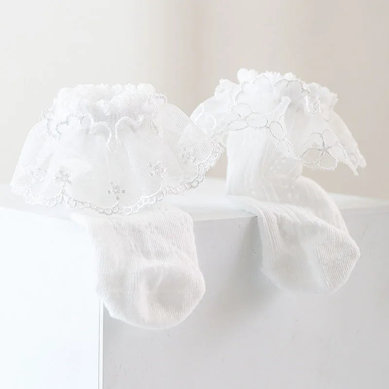 Girls Thin Summer Socks Breathable Mesh Lace Princess