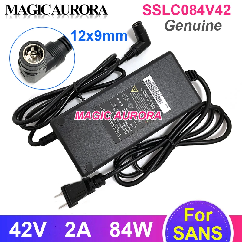 US Plug SSLC084V42 42V 2A 84W For SANS Li-ion Battery Charger For Makadam Bike Power Suppy AC Adapter 12x9mm dcb112 li ion battery charger for dewalt 10 8v 12v 14 4v 18v dcb101 dcb200 dcb140 dcb105 dcb200 eu plug black