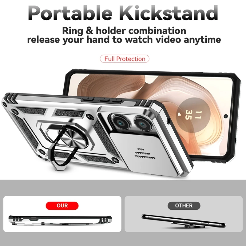 Matte Military-Grade Ring Stand Case with Camera Protection