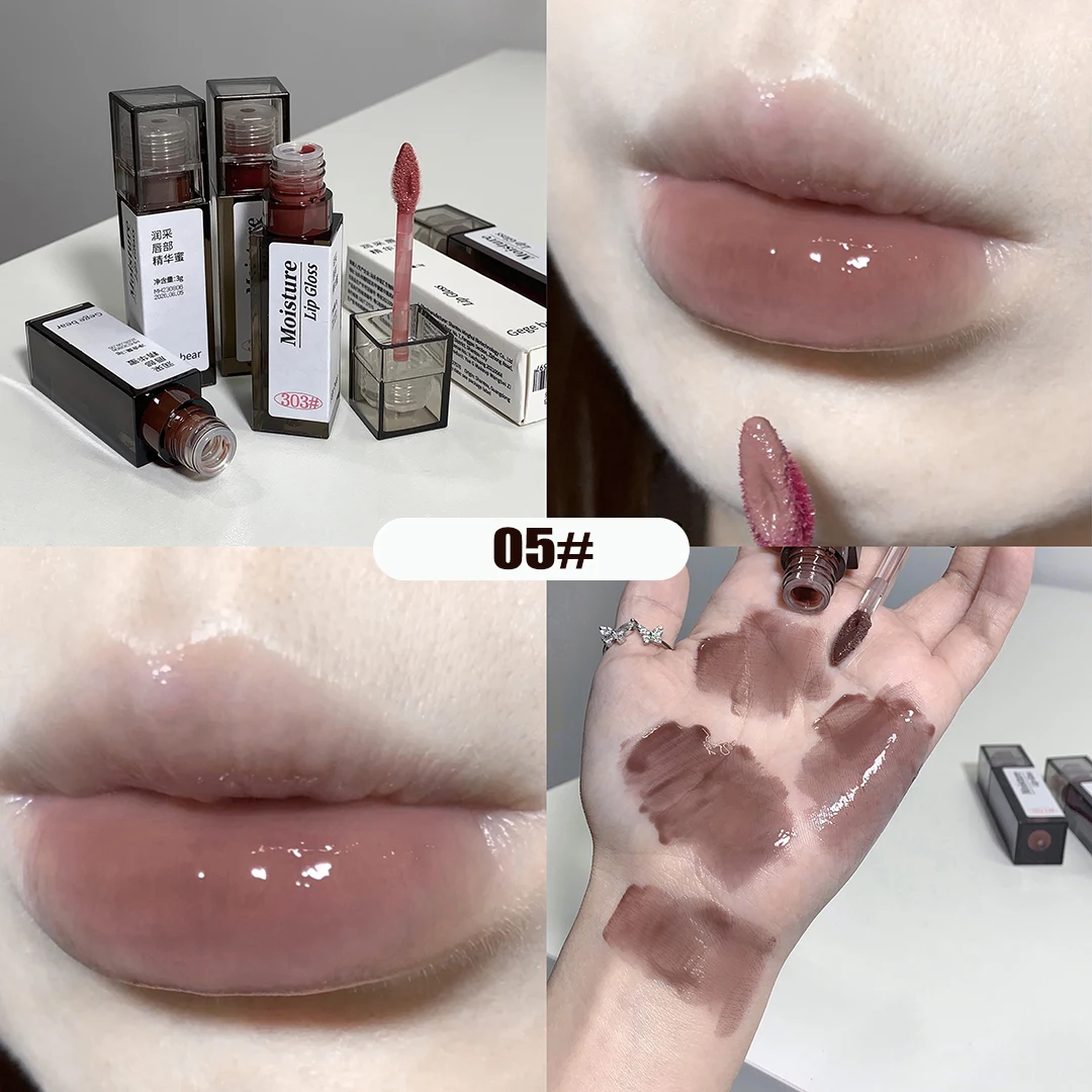 Lip Makeup Frozen Tea Rose Lip Gloss Labial Moisturizer Jelly Lipstick Bright Lip Oil Nude Pink Clear Tint Make Up Korean Beauty Cosmetics