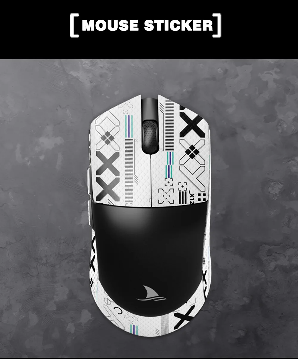 Pacote Rato Anti Deslizamento Adesivo para Motovelocidade Darmoshark m3 n3 sem Fio Bluetooth Gaming Esports Rato Branco Preto Vermelho Adesivo 1 - Imagem 3