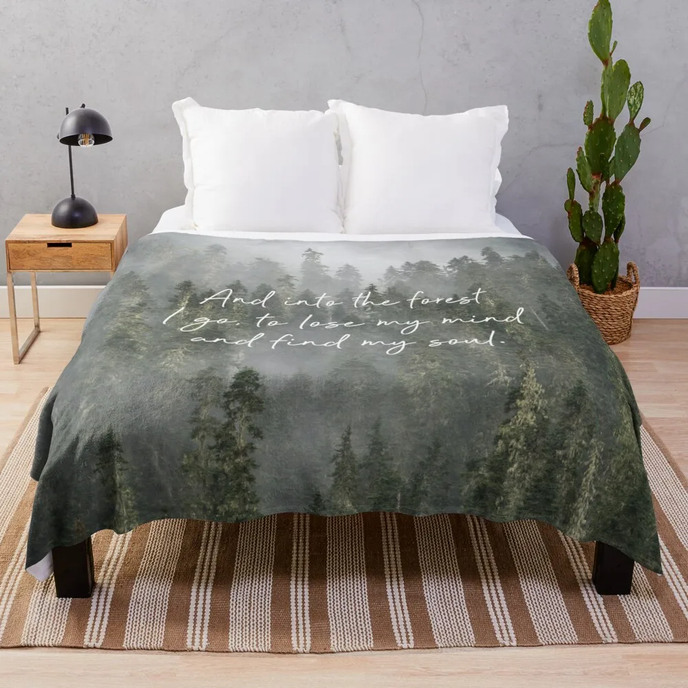

Into the Forest I Go Throw Blanket Blanket Sofa Travel Blanket Bed linens