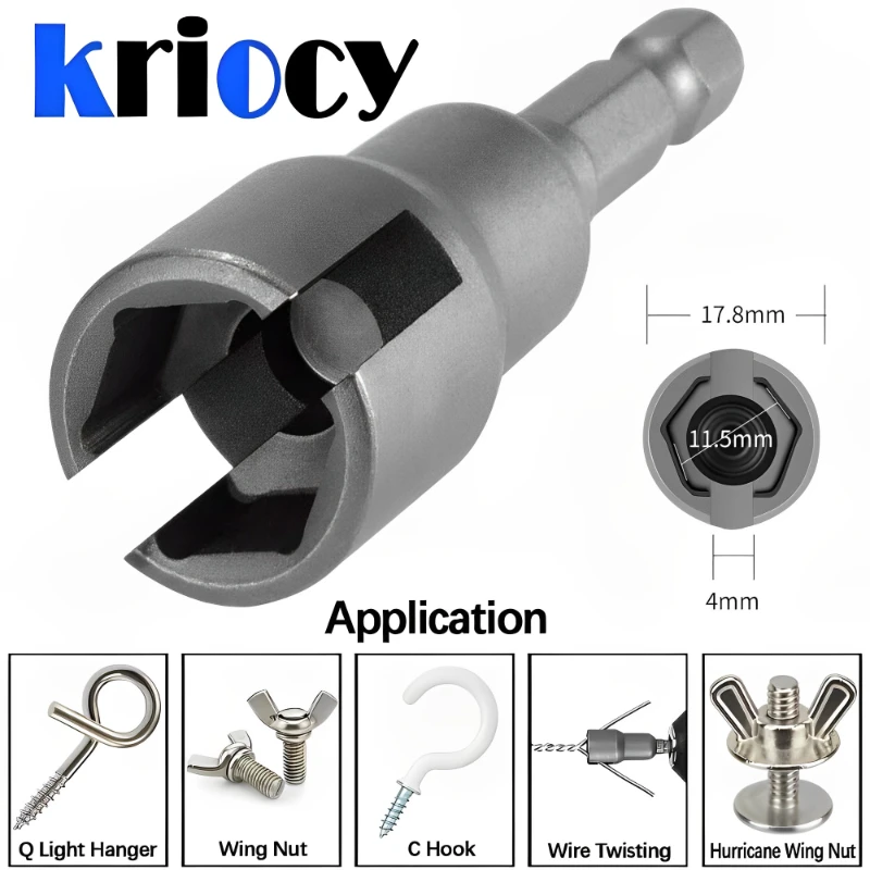 Power Wing Nut Driver Wing Nut Drill Bit Socket Wrench Tool 1/4" Hex