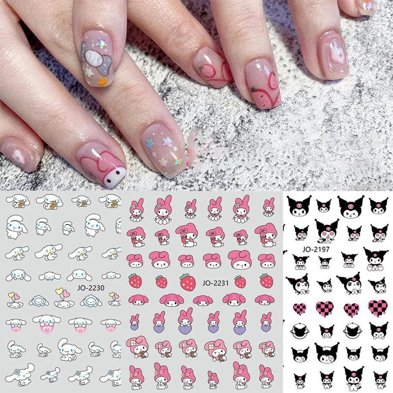 Sanrio 3D Stickers For Nails Nail Art Supplies Cartoon Hello Kitty Cin –  Didolines