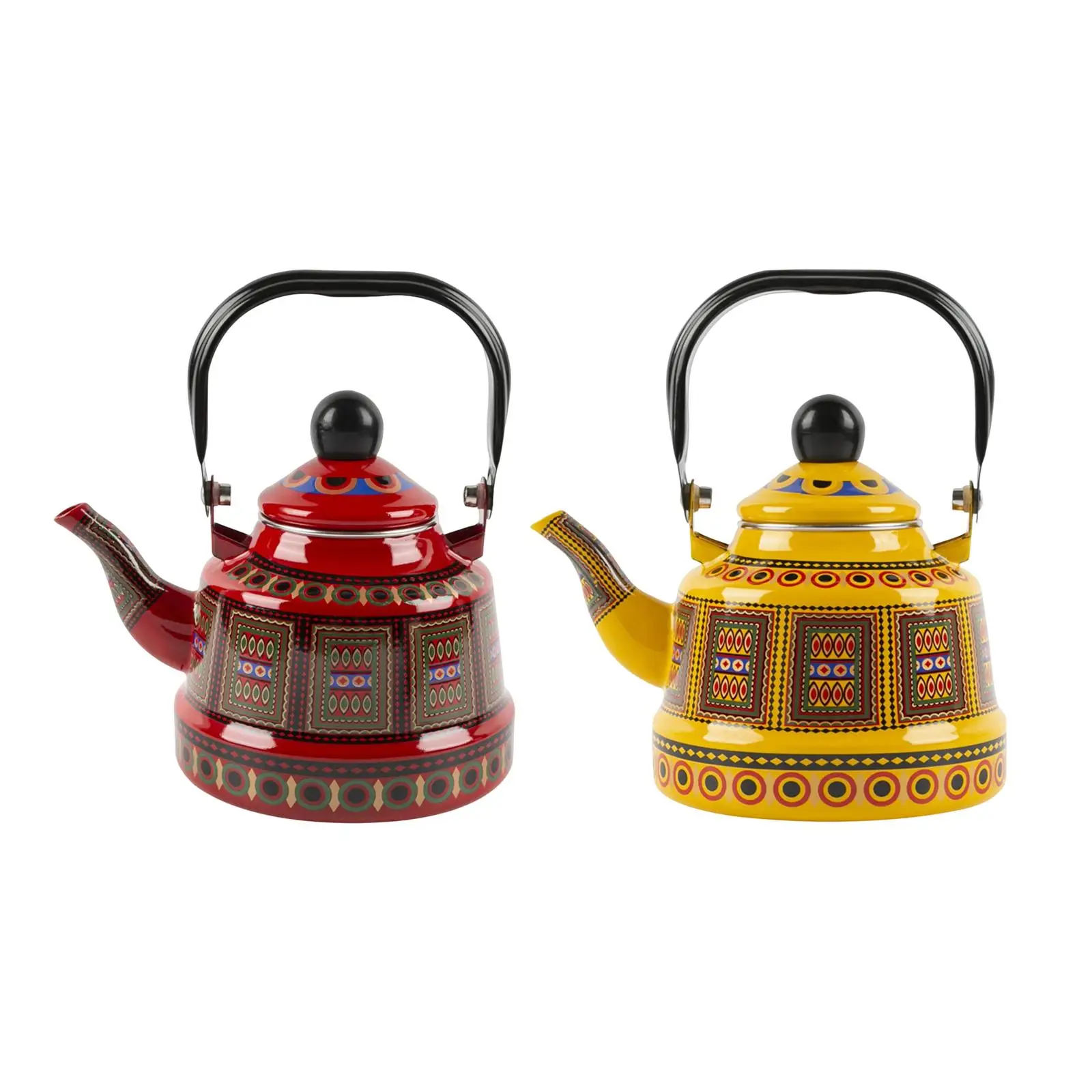 가정용 주방 호텔 레스토랑용 레트로 에나멜 티팟, 뚜껑이 달린 차 커피 포트 주..