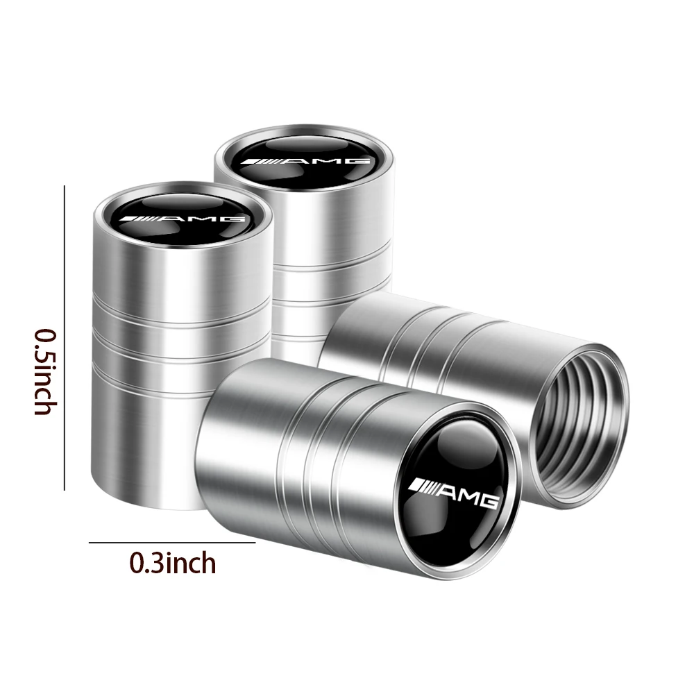 메르세데스 벤츠 AMG W108 W124 W126 W140 W168 W169 W176 W177 W190 W201 W202 용 4Pcs 금속 휠 타이어 밸브 캡 - 자동차 액세서리