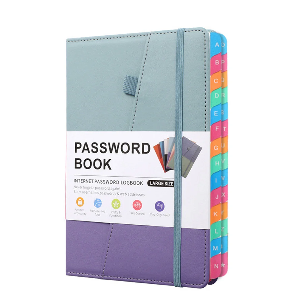 Password book A5 notebook password keeper books with alphabetical labels for computer internet address site logins laptop organizer