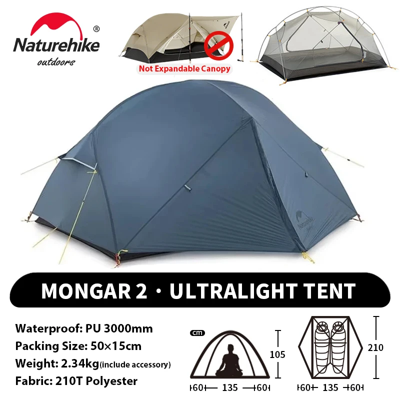 Naturehike Mongar ULテント 1人用 アップグレード版 新作】Naturehike Mongar UL テント 2人用 1人用 軽量 アウトドア