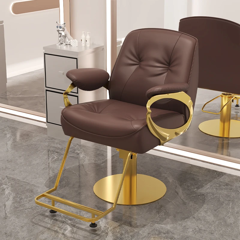 Stylist Golden Barber Chair Dressing Stool Nail Chair Professional Hairdressing Makeup Armchairs Taburete Ruedas Salon Furniture