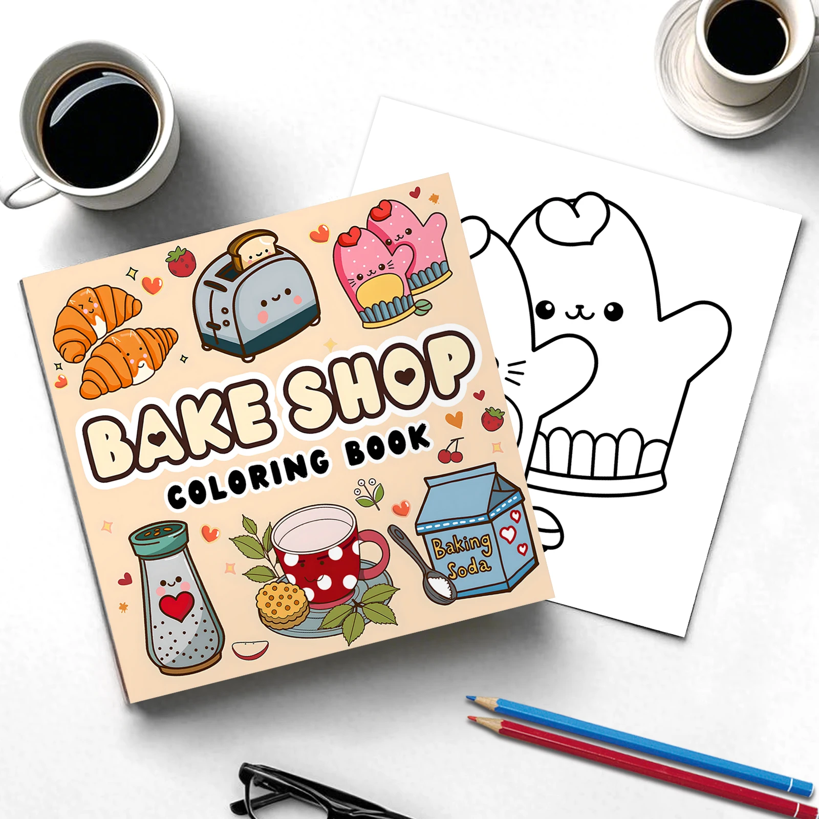 BAKE SHOP Coloring Book for Adults And Teens Featuring Cute Drawing Book Bold-easy Patterns Perfect Gift for Party and Birthday 3