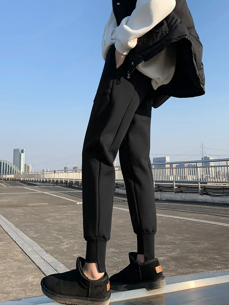 PELEDRESS Harem Pants Women Korean Fashion Casual Loose Sweatpants Thick Warm Winter Female Trousers High Waist Cashmere Joggers