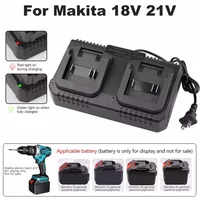 Dual Slot Charger 18V 21V Li-ion Battery Charger for Makita BL1415 BL1815 BL1830 BL1850 Electric Drill Power Tools EU US Plug 2