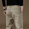 2024 New Spring Autumn Men's Cargo Work Pants 97%Cotton Thick Solid Color Wear Korean Grey Casual Trousers Male Plus Size 38 40 4