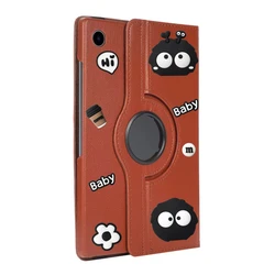 360 Rotating Stand DIY Tablet Case for TAB A9 8.7inch 2023 (Brown)