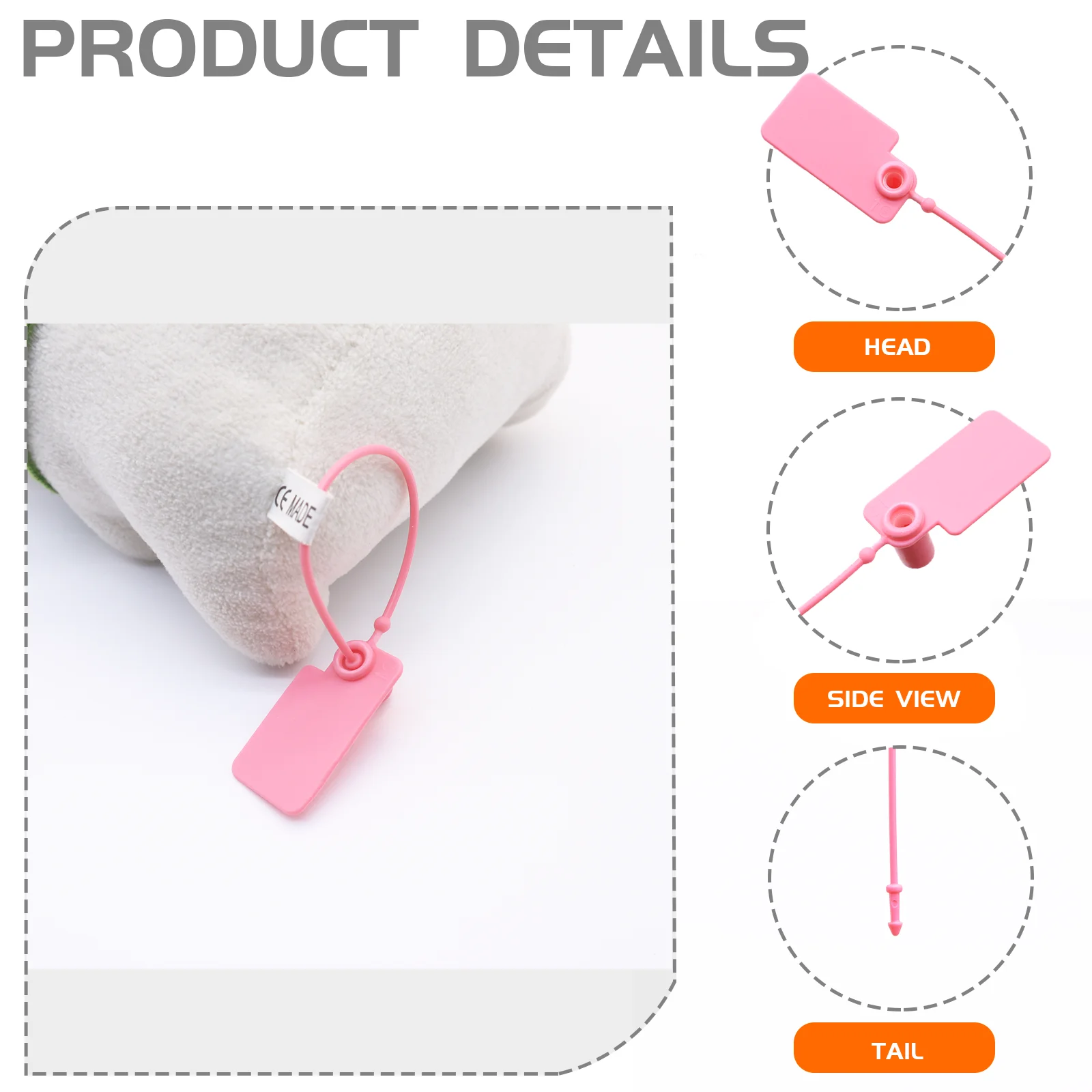 Ancolok 100 Pcs Print Hang Tags Brand Tag Security of Clothes Shoes Bags Clothing Plastic Labels Jewelry Dolls Tag