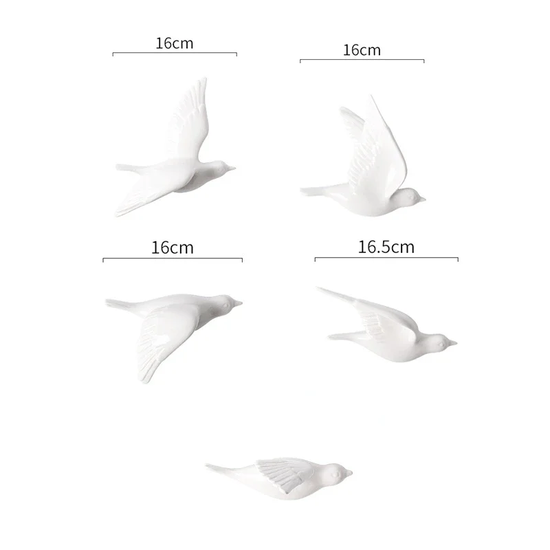 European Ceramics Bird Simulation Animal Golden Background Wall Wall Hanging Modern 3D Stereo Pendant Pigeon Home Decoration New 6