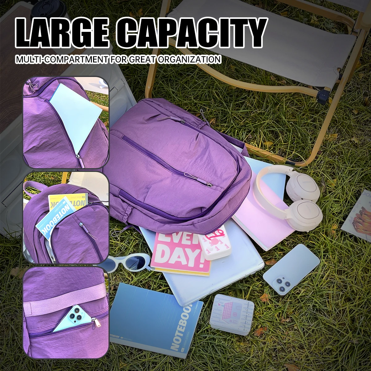 Large-Capacity Travel Lightweight Business Mountaineering Bag, Outdoor Junior High School Student School Bag, Men's Light Luxury Backpack, Women's Work and Commuting Backpack