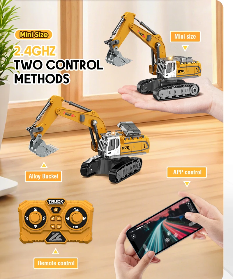 Remote Controlled Rc Excavator Alloy Construction Vehicle Toy_voghion.com
