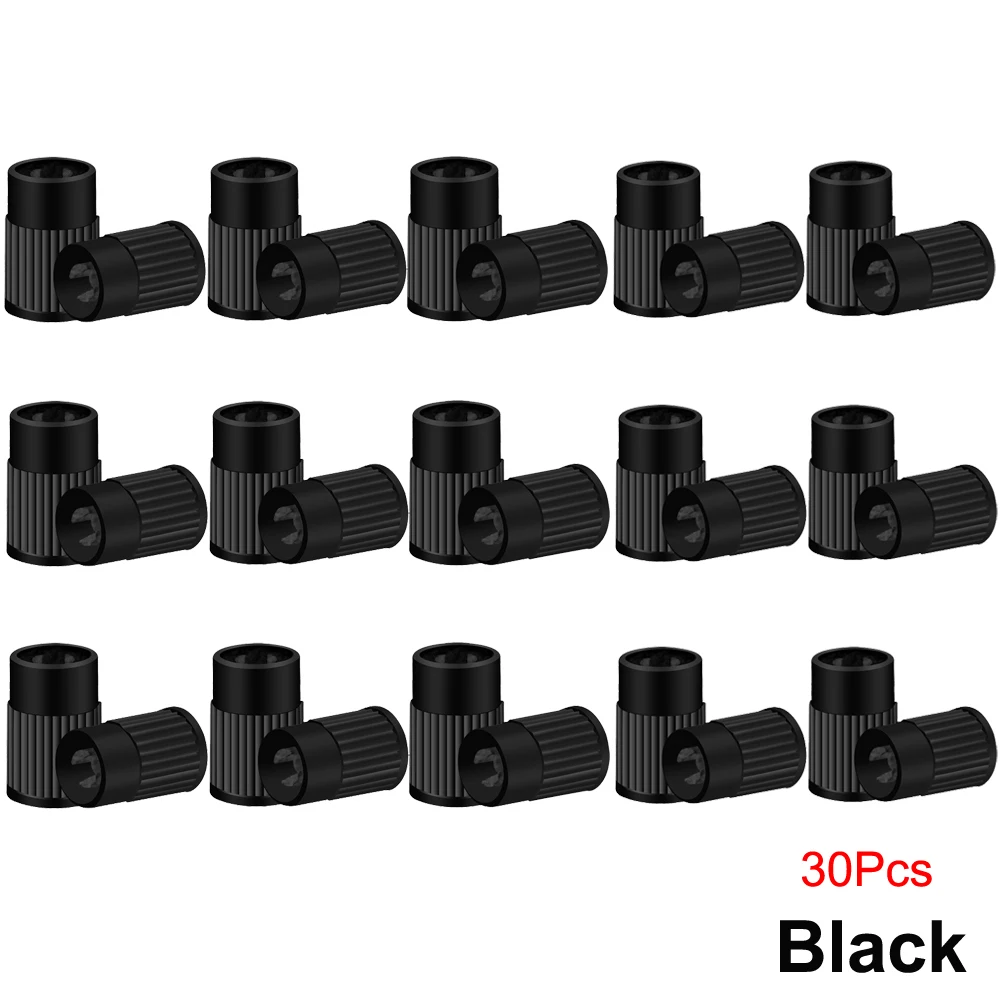 Universal Tire Valve Caps with Core Remover Tool - Durable Plastic Dust Protection