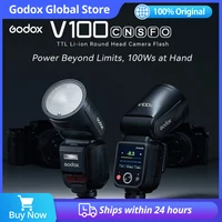 New Godox V100 Round Head Camera Flash Wireless Transmission Speedlite Flash for Canon Nikon Sony Fuji Olympus 1